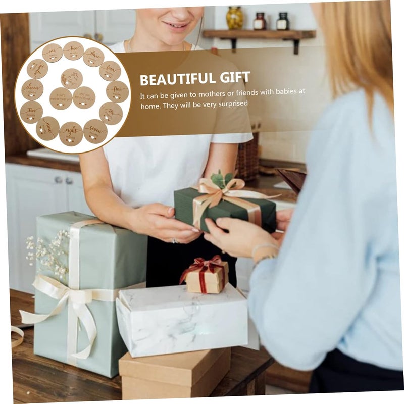 مجموعة بطاقات معالم خشبية للطفل لتصوير الذكريات الشهرية لحديثي الولادة - Image 5